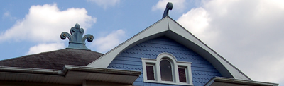 Detail on a roof on an historic home in Middleport, Ohio
